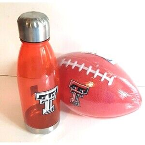 Texas Tech Red Raiders Foam Football & Reusable Water Bottle Sports Play Kids